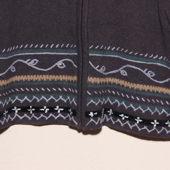 Vintage Woolrich Zip Front Cardigan Sweater Size Large Embroidered - Picture 3 of 7